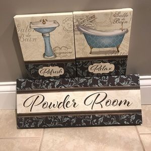 3 Piece Bathroom Wall Decor